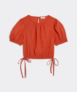 Cinched Puff-Sleeve Top