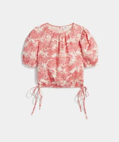 Cinched Puff-Sleeve Top