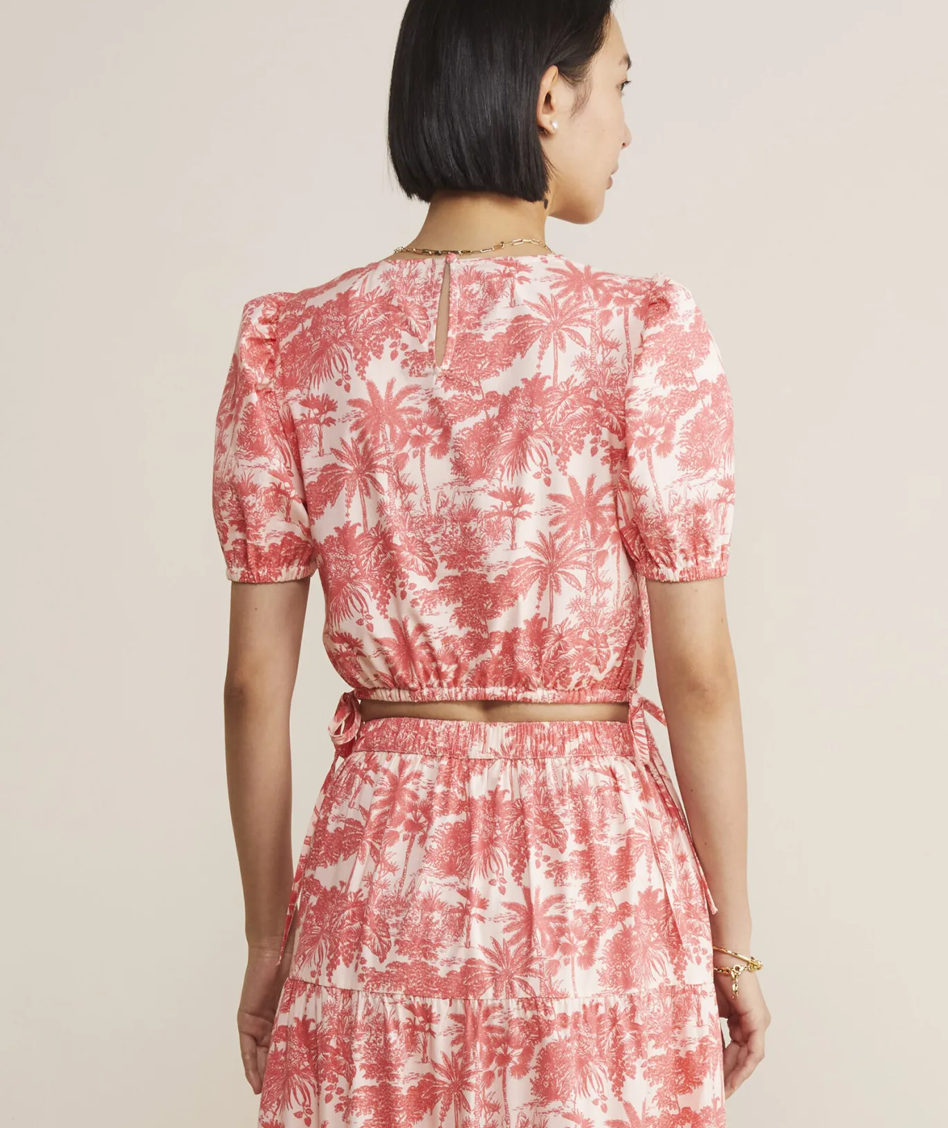 Cinched Puff-Sleeve Top