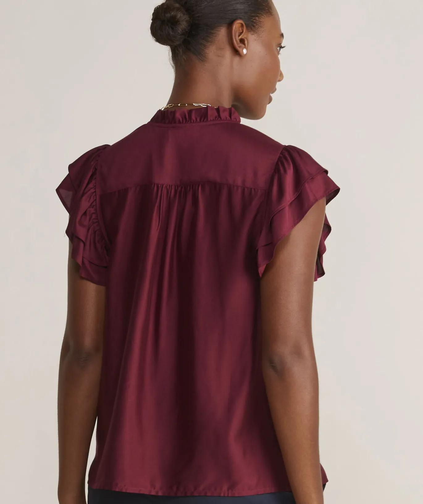Cinched Puff-Sleeve Top