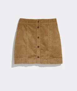 Corduroy Button-Front Skirt