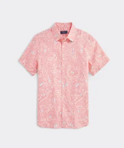 Cotton Short-Sleeve Gulf Floral Shirt