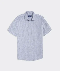 Cotton Short-Sleeve Micro Floral Shirt