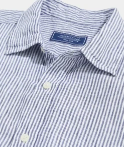 Cotton Short-Sleeve Micro Floral Shirt