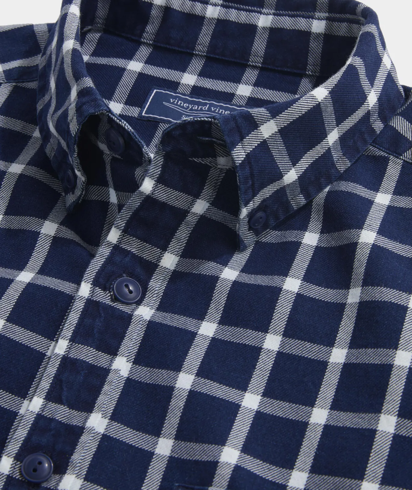 Cotton Twill Indigo Check Shirt