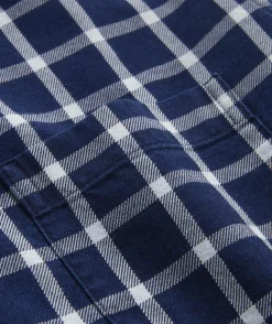 Cotton Twill Indigo Check Shirt