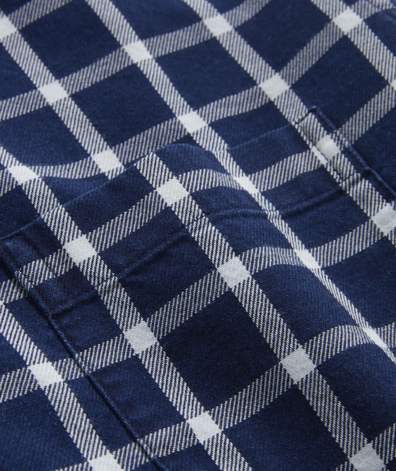 Cotton Twill Indigo Check Shirt