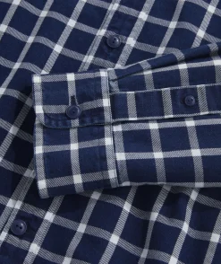 Cotton Twill Indigo Check Shirt
