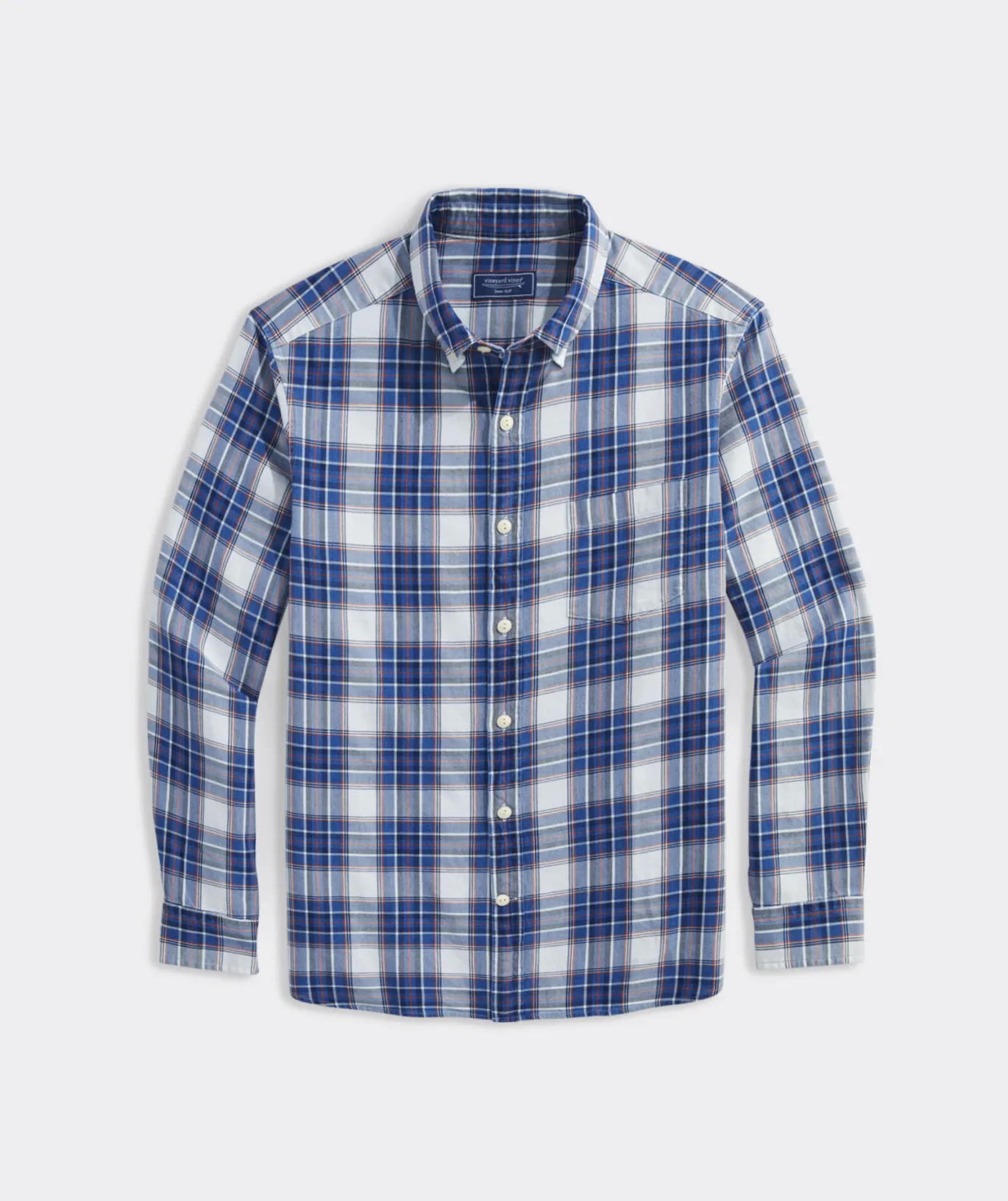 Cotton Twill Indigo Plaid Shirt