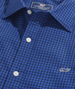 Cotton Twill Spread Collar Gingham Shirt