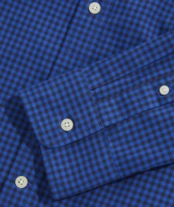 Cotton Twill Spread Collar Gingham Shirt