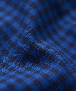 Cotton Twill Spread Collar Gingham Shirt
