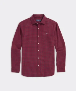 Cotton Twill Spread Collar Gingham Shirt
