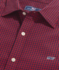 Cotton Twill Spread Collar Gingham Shirt