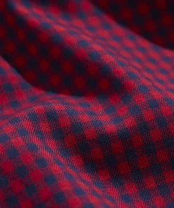 Cotton Twill Spread Collar Gingham Shirt