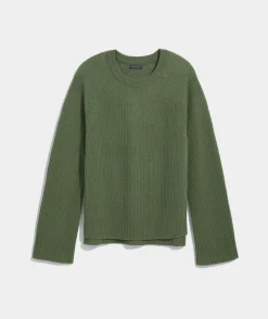 Cropped Cable V-Neck Sweater
