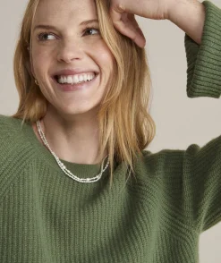 Cropped Cable V-Neck Sweater