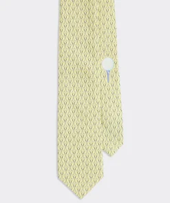 Crossed Golf Clubs Silk Tie