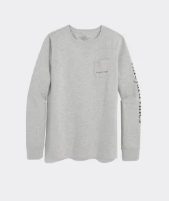 Easter Icon Whale Outline Long-Sleeve Pocket Tee