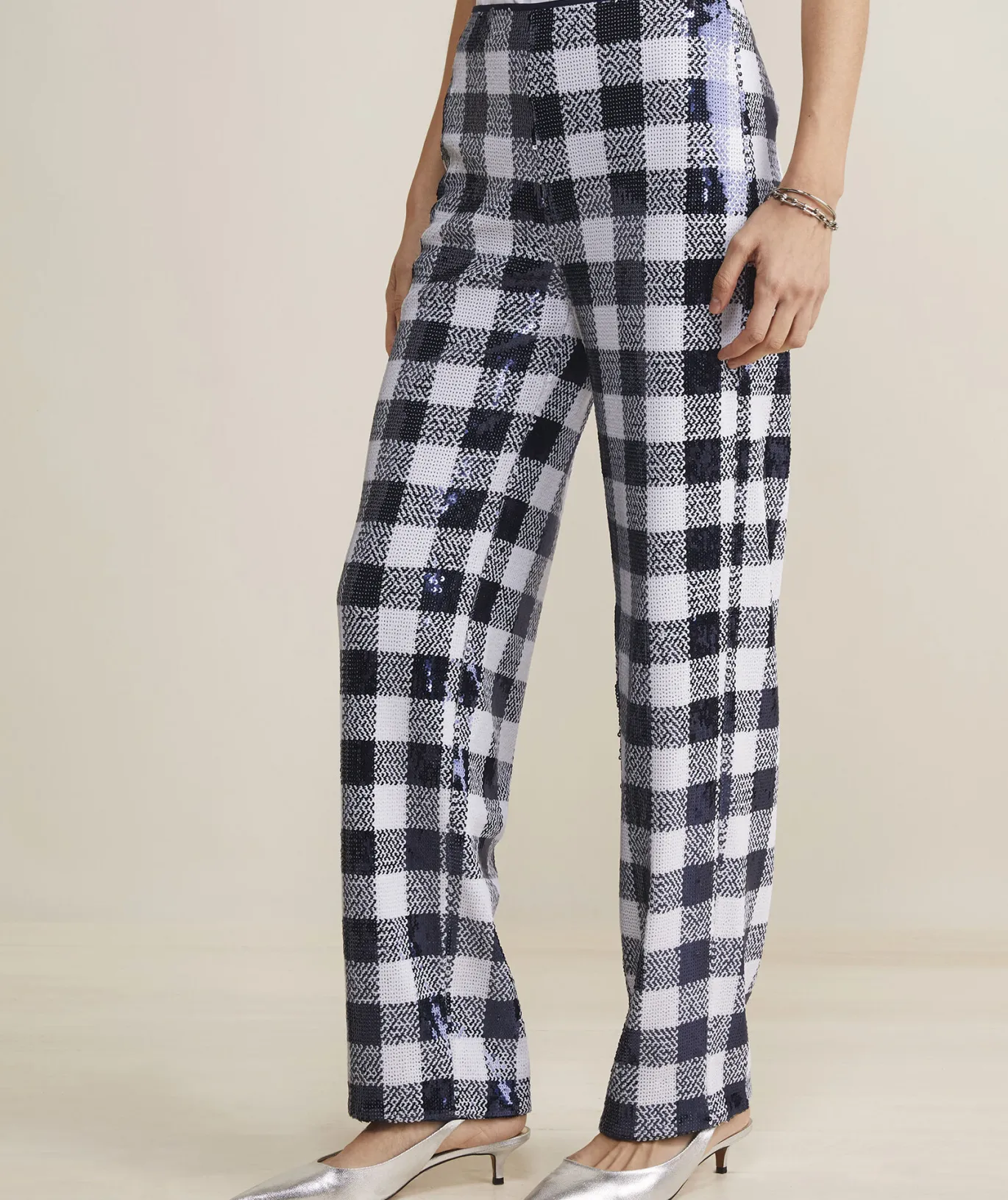 Embroidered Stretch Velvet Pants