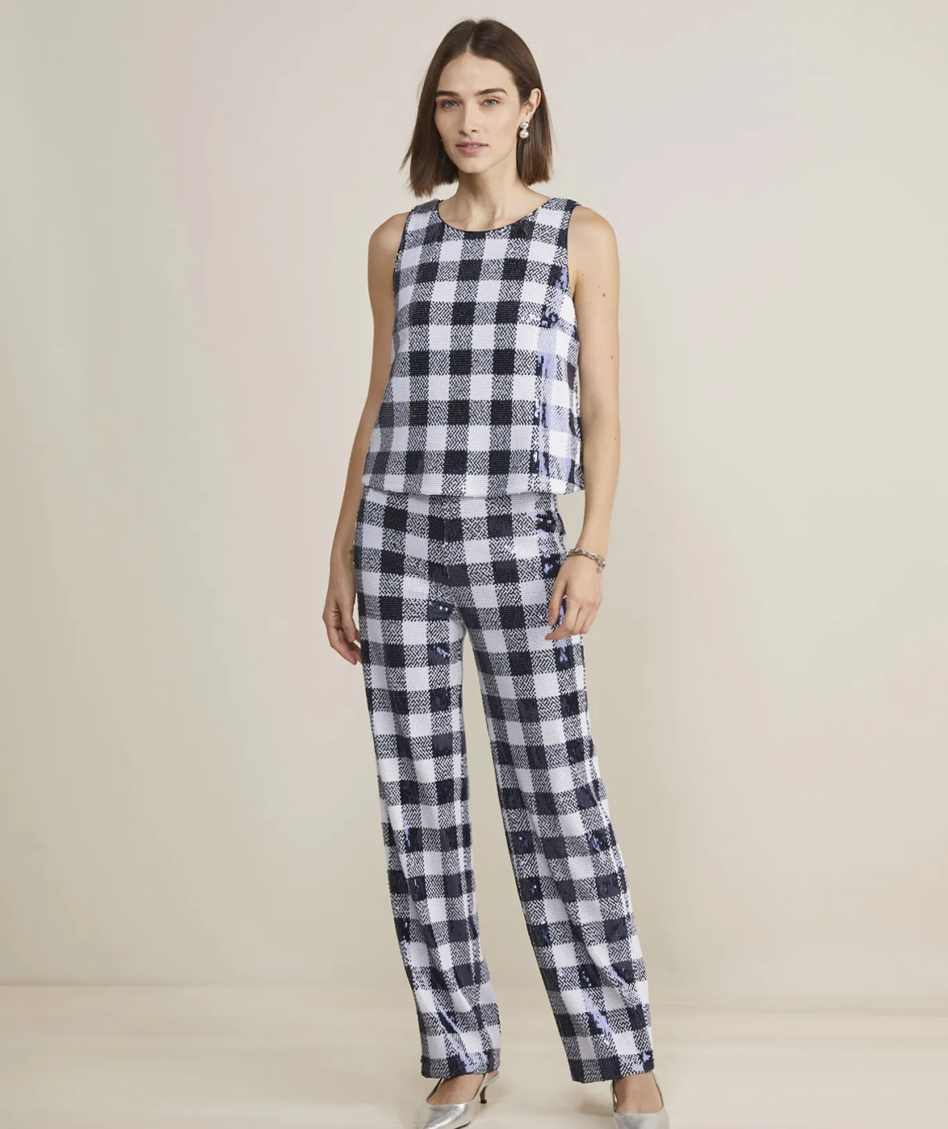 Embroidered Stretch Velvet Pants