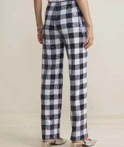 Embroidered Stretch Velvet Pants
