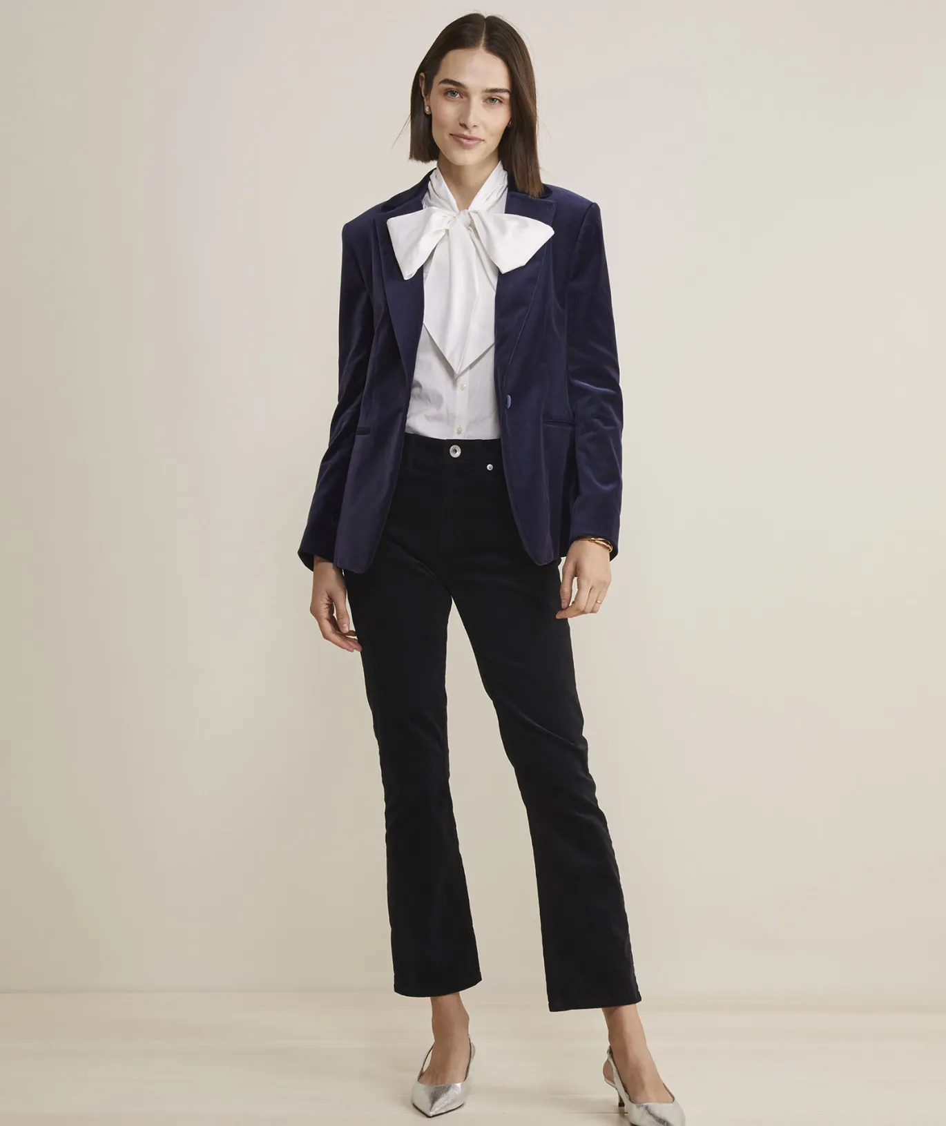 Embroidered Velvet Blazer