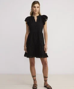Eyelet Tiered Ruffle Dress