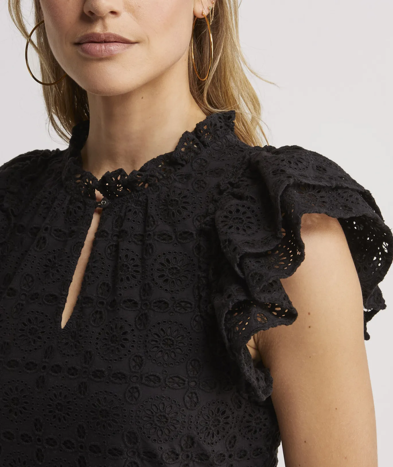 Eyelet Tiered Ruffle Dress
