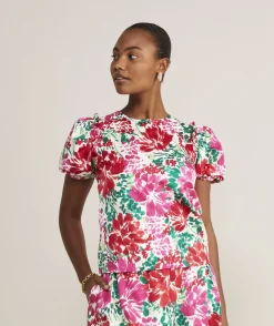 Fenwick Floral Puff-Sleeve Top