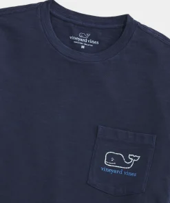 Garment-Dyed Vintage Whale Long-Sleeve Pocket Tee
