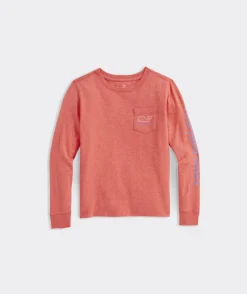 Girls' Foil Skating Whale Long-Sleeve Pocket Tee
