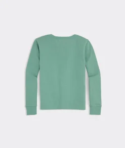 Girls' Glitter St. Patrick's Day Whale Long-Sleeve Pocket Tee