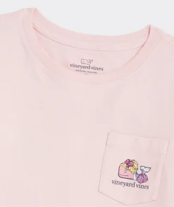 Girls' Heathered Vintage Whale Long-Sleeve Pocket Tee