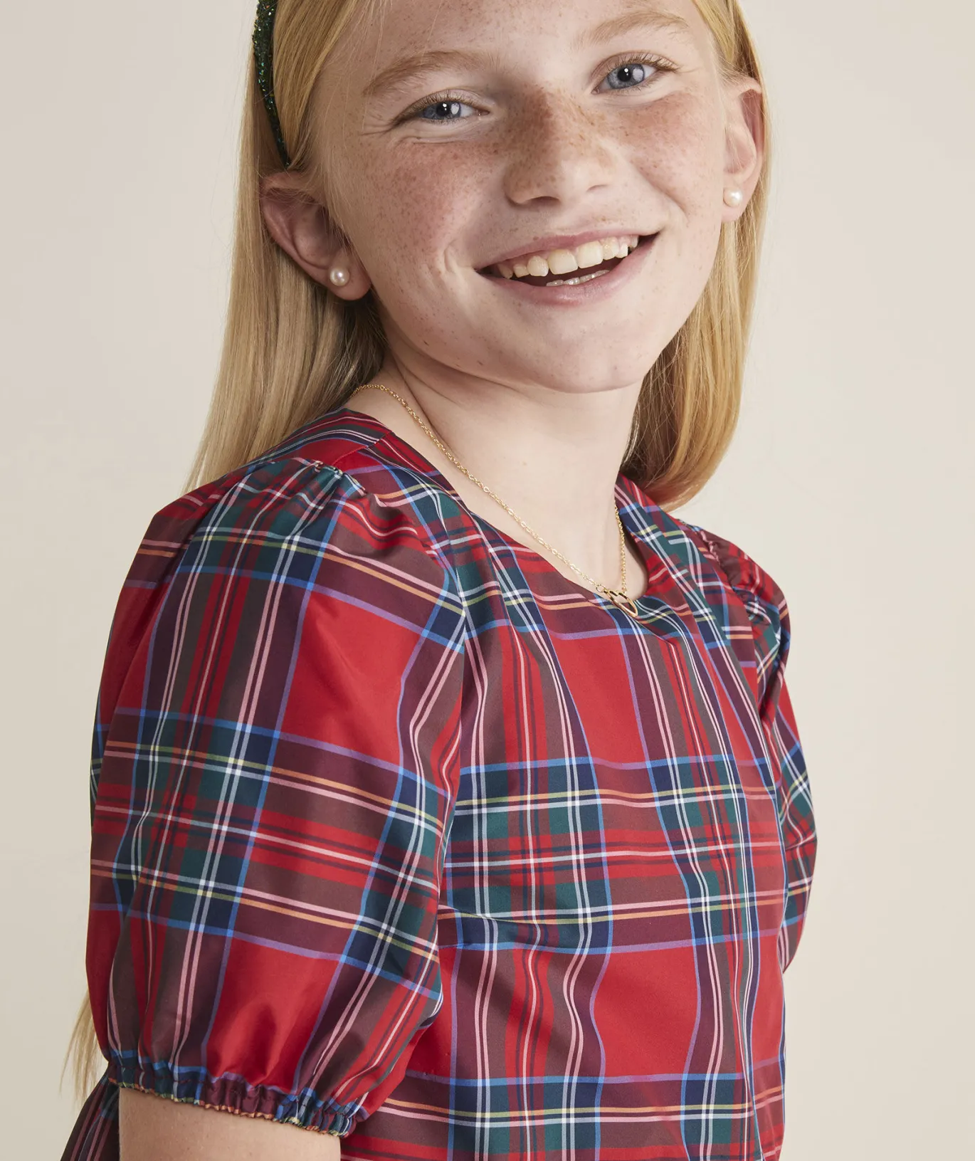 Girls' Printed Pleated Dress