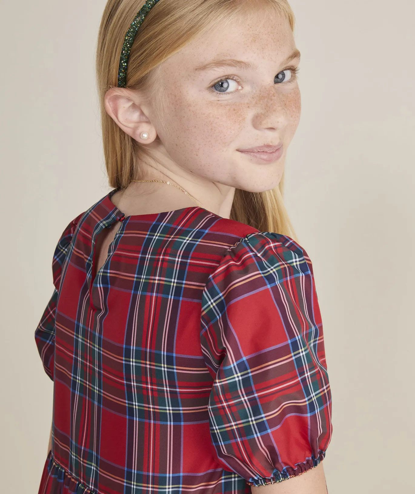 Girls' Printed Pleated Dress