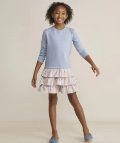 Girls' Smocked Puff-Sleeve Dress