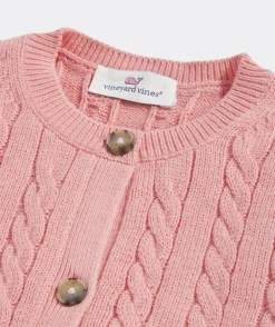 Girls' Striped Waffle Crewneck Sweater