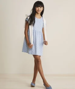 Girls' Taffeta Puff-Sleeve Tartan Dress