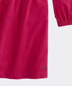 Girls' Velvet Puff-Sleeve Dress
