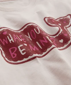 Girl's Hot Cocoa Whale Long-Sleeve Pocket Tee