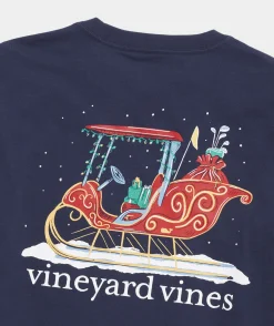 Golf Cart Sleigh Long-Sleeve Pocket Tee