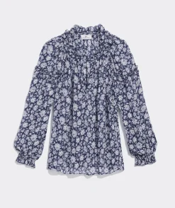 Harbor Seersucker Grid Print Ruffle Popover