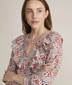Ivy League Floral Ruffle Dress