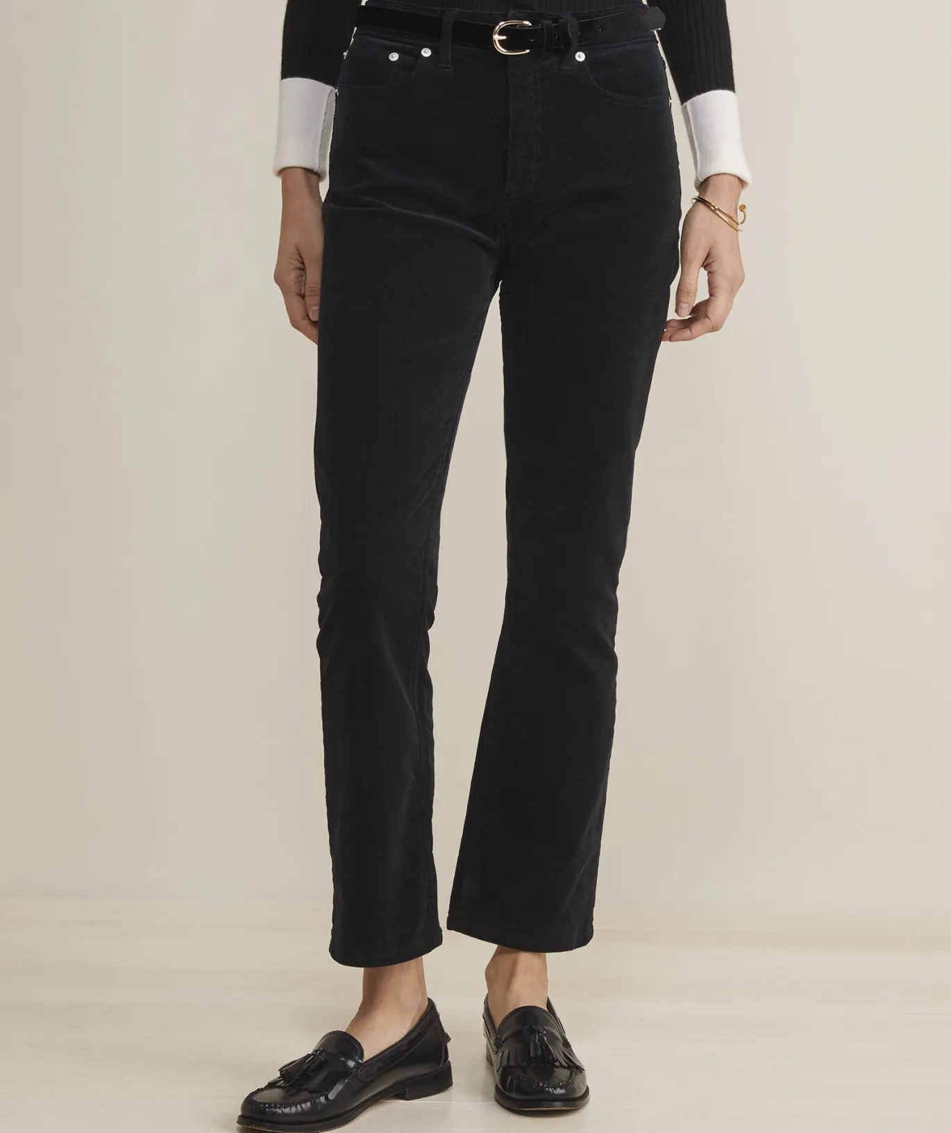Kick Flare Mid-Rise Corduroy Pants