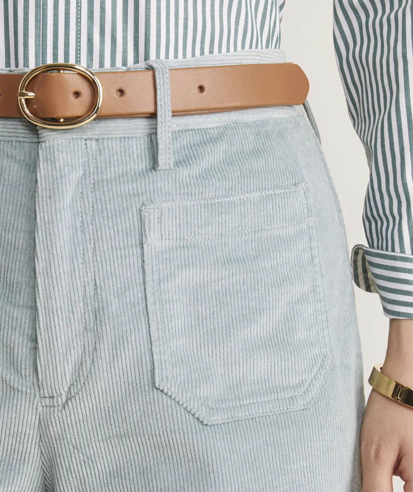 Kick Flare Mid-Rise Corduroy Pants
