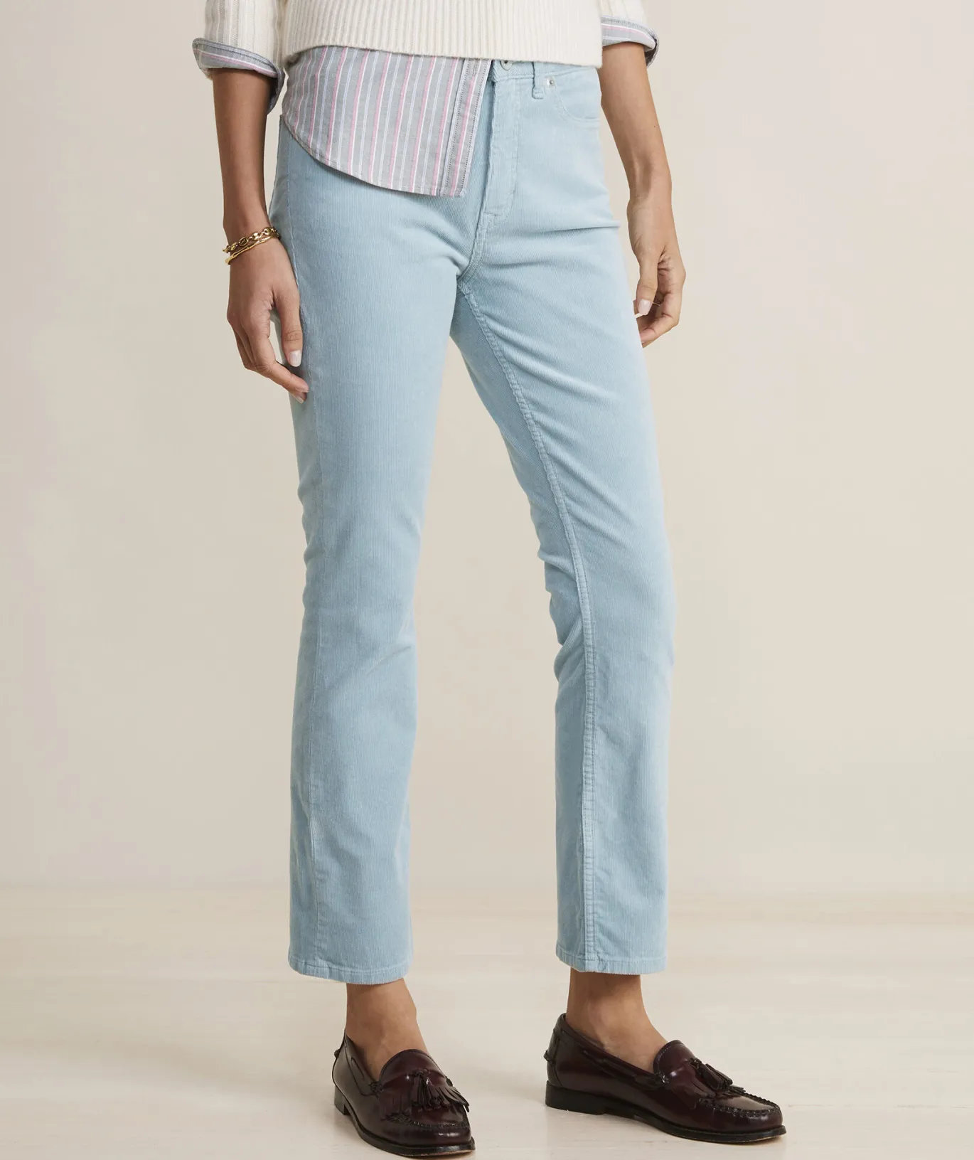 Kick Flare Mid-Rise Corduroy Pants
