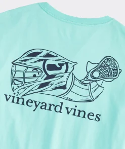 Lacrosse Player Outline Long-Sleeve Pocket Tee