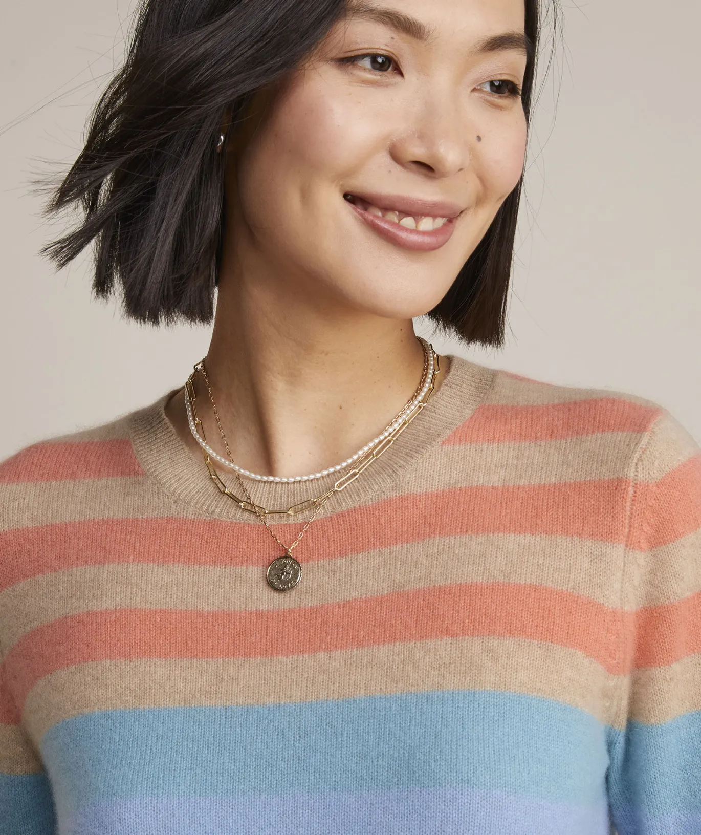 Lightweight Cashmere Open-Front Sweater