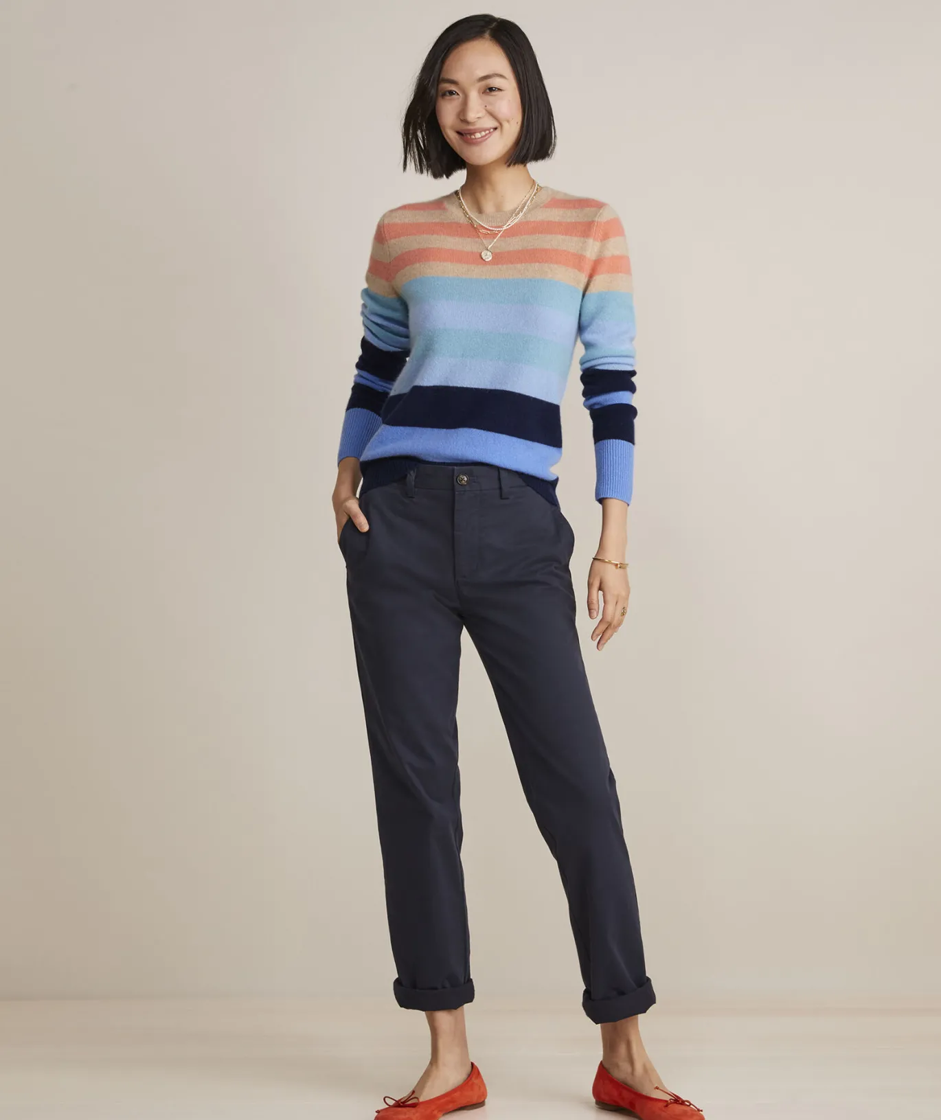 Lightweight Cashmere Open-Front Sweater